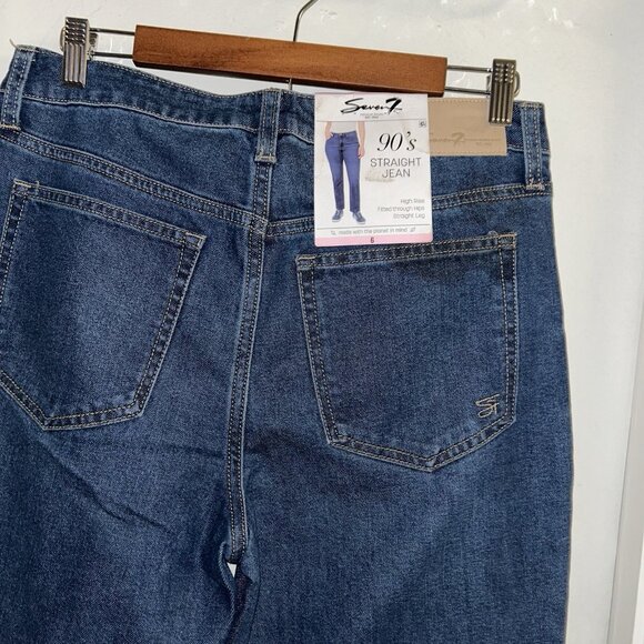Seven7 90's Straight Jean Dark Wash High Rise Straight Leg Pants Size 6 New - Picture 5 of 9
